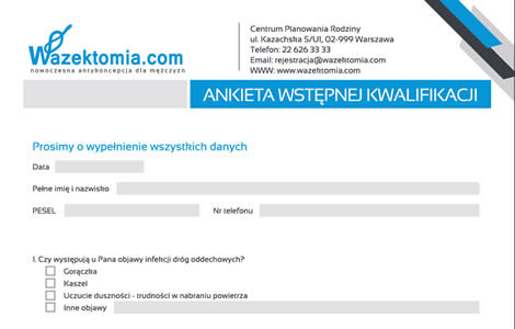 Ankieta wstępnej kwalifikacji