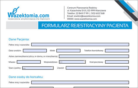 Formularz rejestracyjny