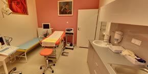 Modern gynecological doctor's office.