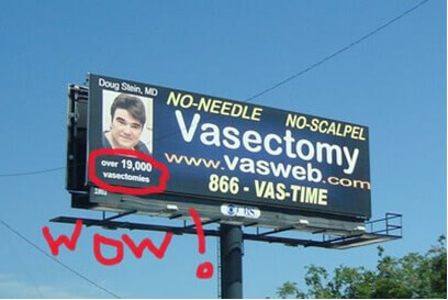 banner reklamowy wazektomii w USA