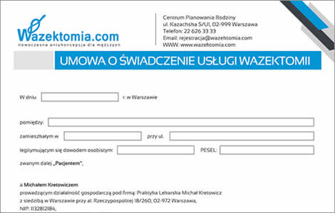 Umowa o świadczenie usługi